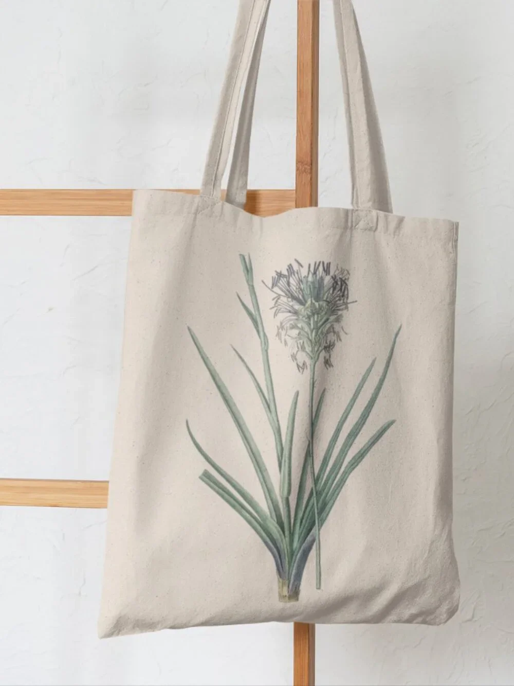 Spiked Agave Vintage Floral Print Graphic Canvas Tote Bag